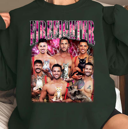 Firefighter Cats Shirt - Funny Fireman Shirt with Cats - Unique Firefighter Gift Tee