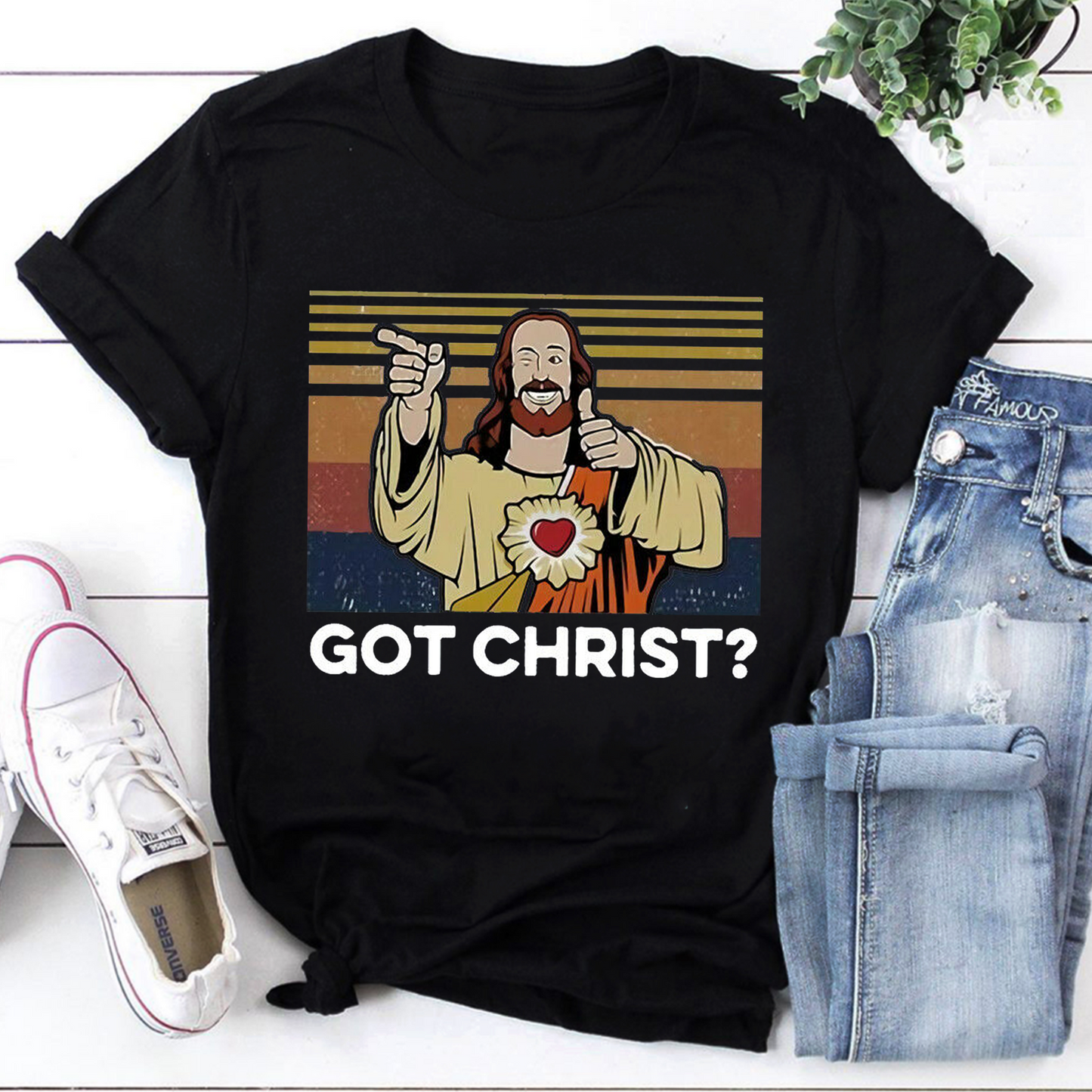 Got Christ? Funny Christian Sweatshirt with Vintage Jesus Design