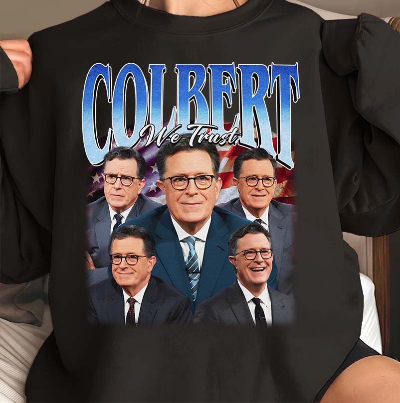 Colbert We Trust Shirt - Stephen Colbert Face Collage Tee