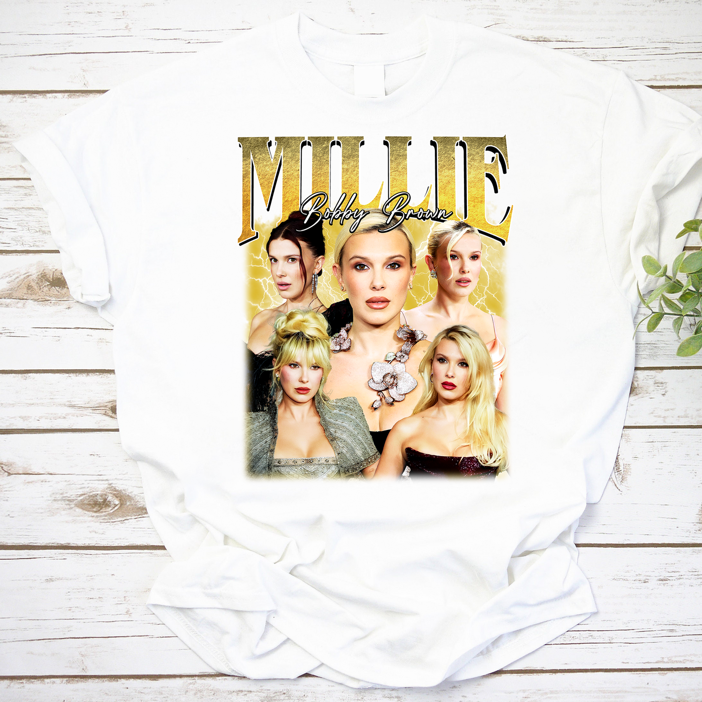 Millie Bobby Brown Collage Graphic Tee Vintage Style Fan Shirt