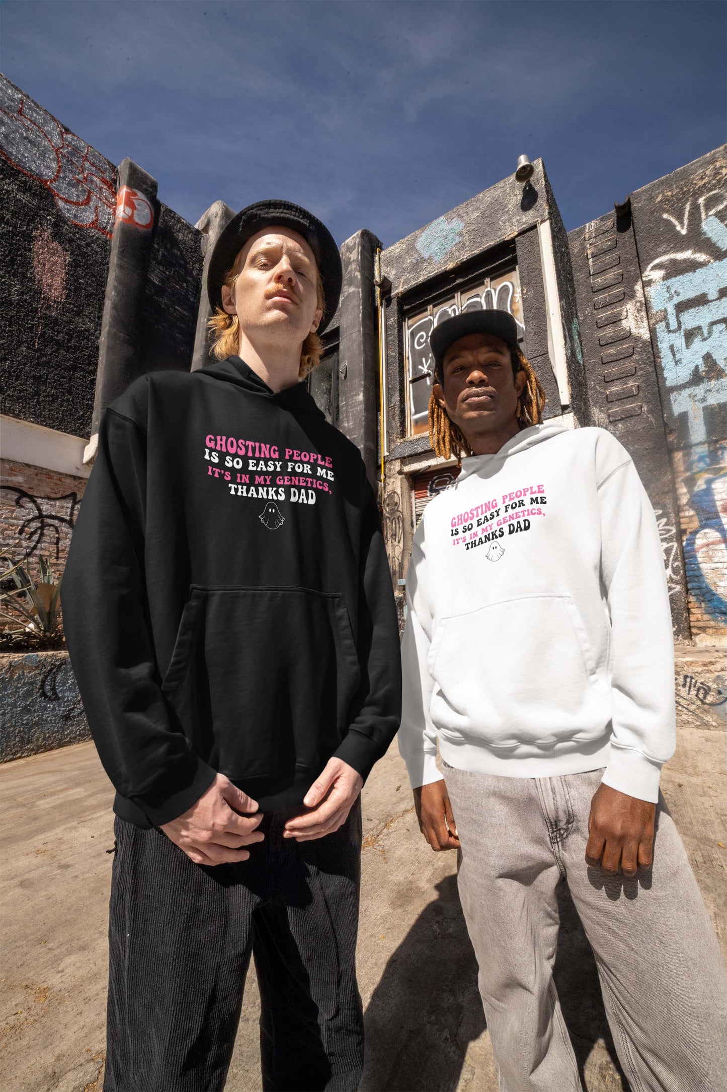 Funny Ghosting Genetics Family Tee - 'Ghosting People Is So Easy For Me' Dad Humor Shirt