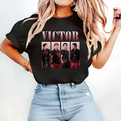 Victor Graphic Hoodie with Stylish Four-Panel Portrait Design