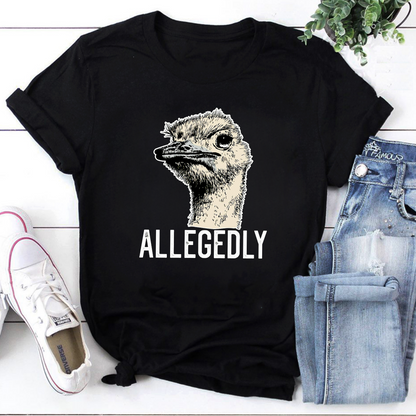 Allegedly Ostrich Graphic Sweatshirt - Funny Animal Statement Pullover