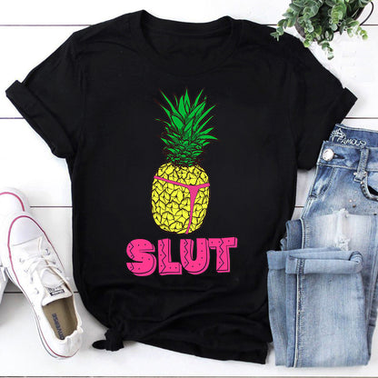 Bold Pineapple Slut Graphic Tee - Fun, Edgy Pineapple Shirt