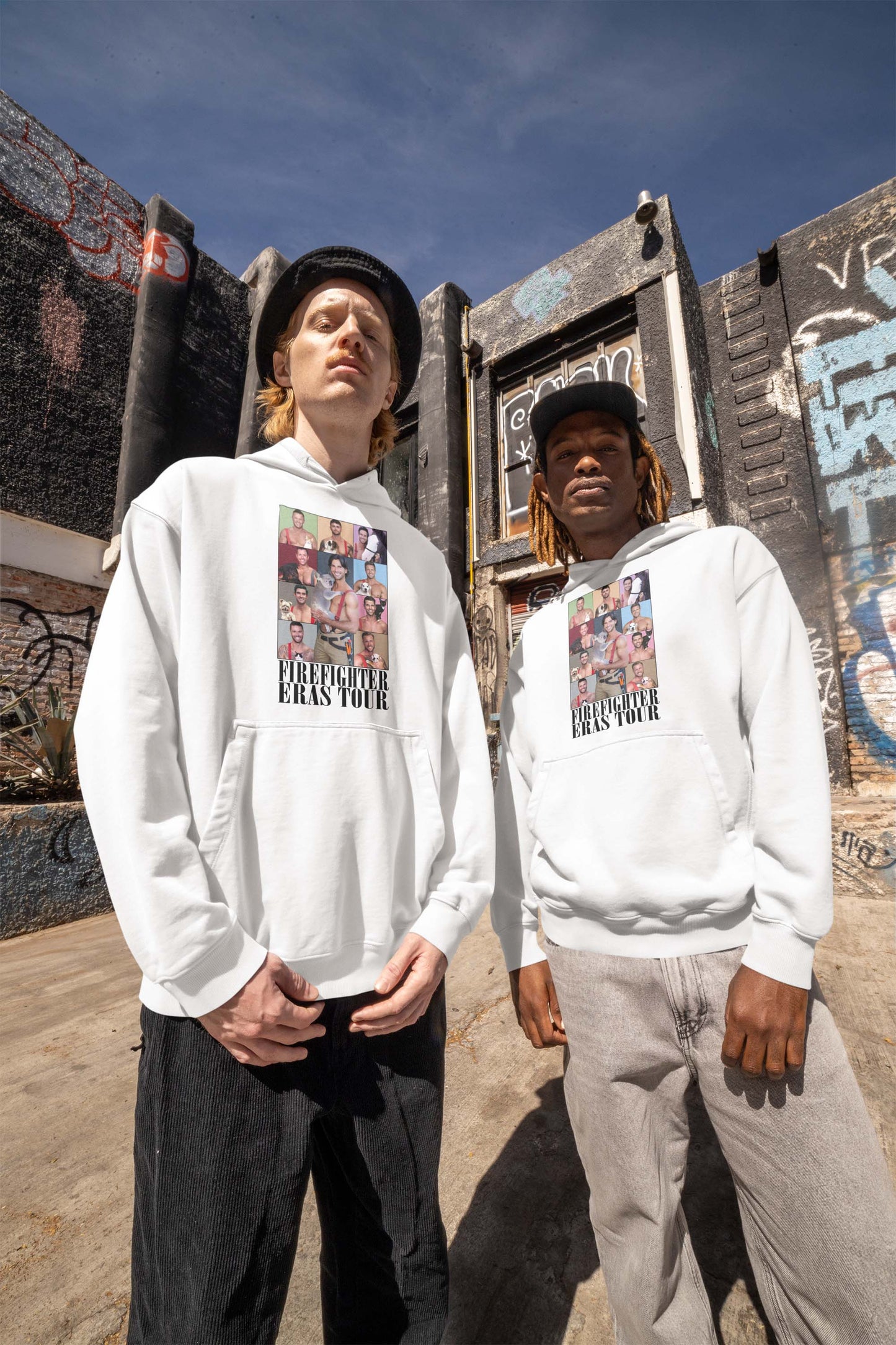 Firefighter Men with Pets Funny Graphic T-Shirt for Animal Lovers