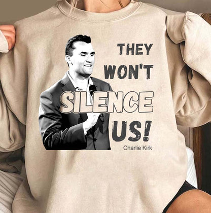 Charlie Kirk They Won't Silence Us T-Shirt - Bold Political Statement Tee
