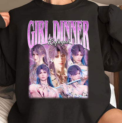 Girl Dinner Rafayel Graphic T-Shirt - Anime Style Character Art Tee