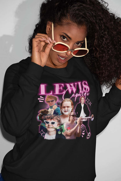 Lewis Capaldi Funny Collage Graphic Tee - Retro Inspired Music Fan Shirt