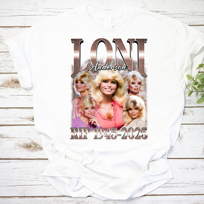 Loni Anderson RIP 1945-2025 Tribute Vintage Style T-Shirt