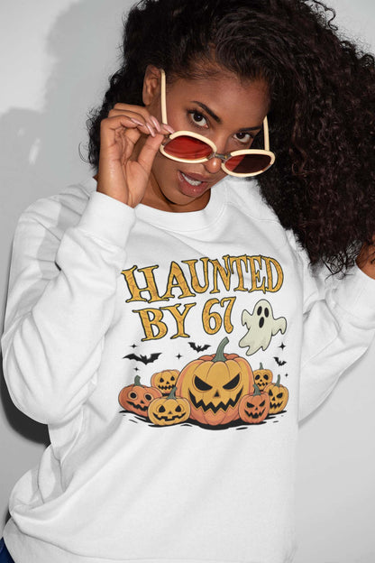 Haunted By 67 Halloween Pumpkin Ghost T-Shirt