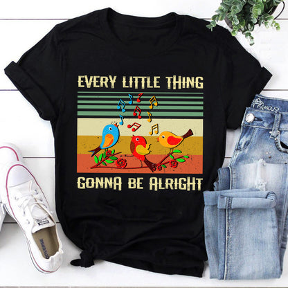 Vintage Style Birds Music Sweatshirt - Every Little Thing Gonna Be Alright Cozy Pullover