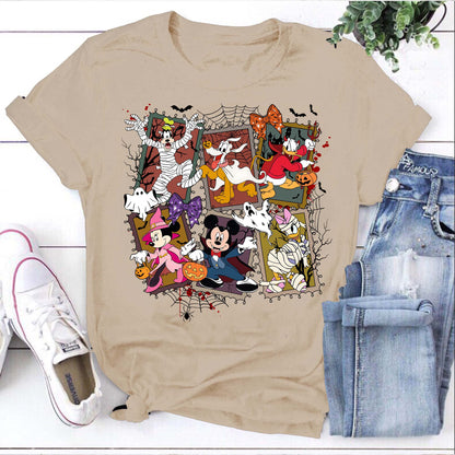 Halloween Disney Cartoon Characters Shirt - Mickey, Minnie & Friends Spooky Tee