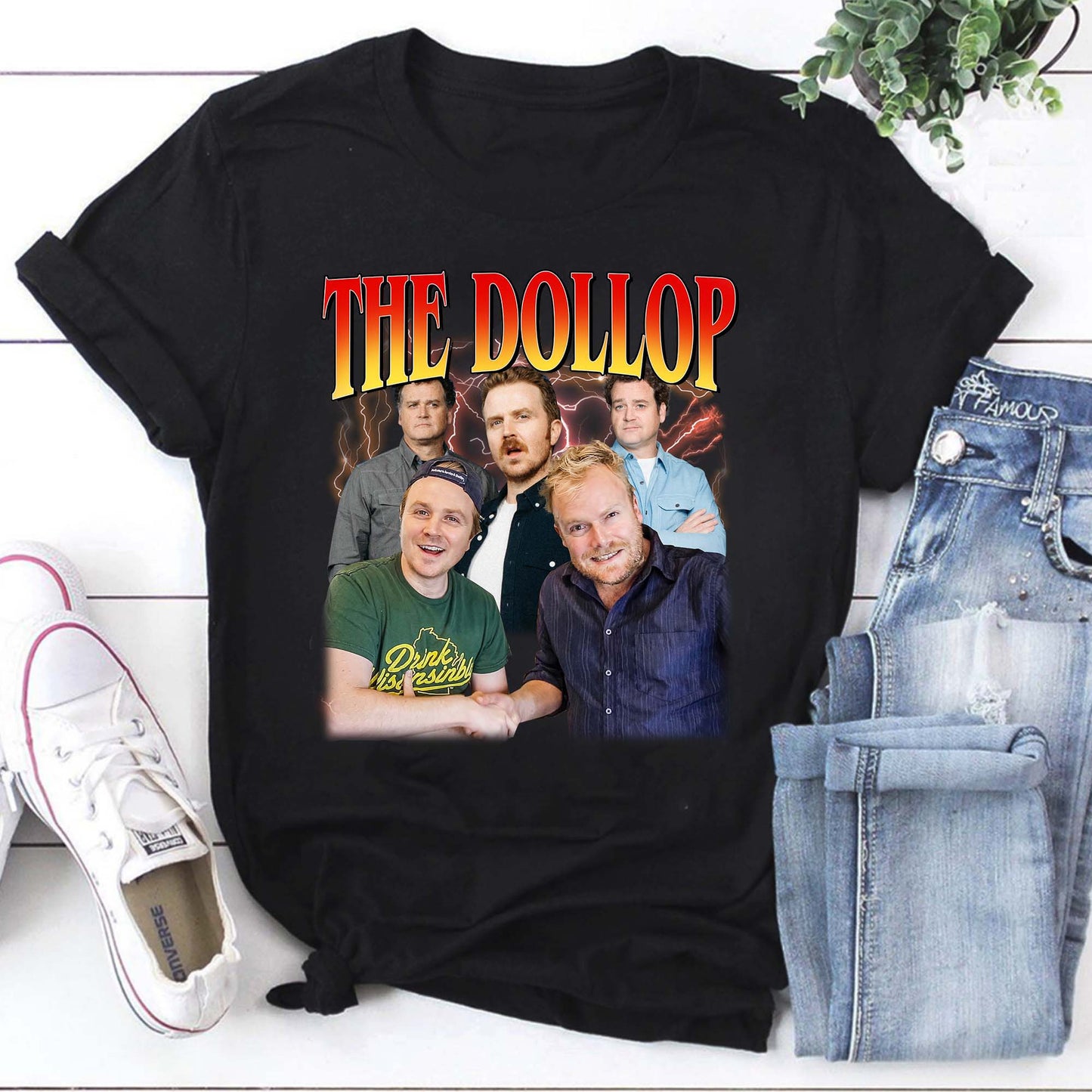 The Dollop Podcast Group Photo Black Hoodie - Comedian Fan Gift Sweatshirt
