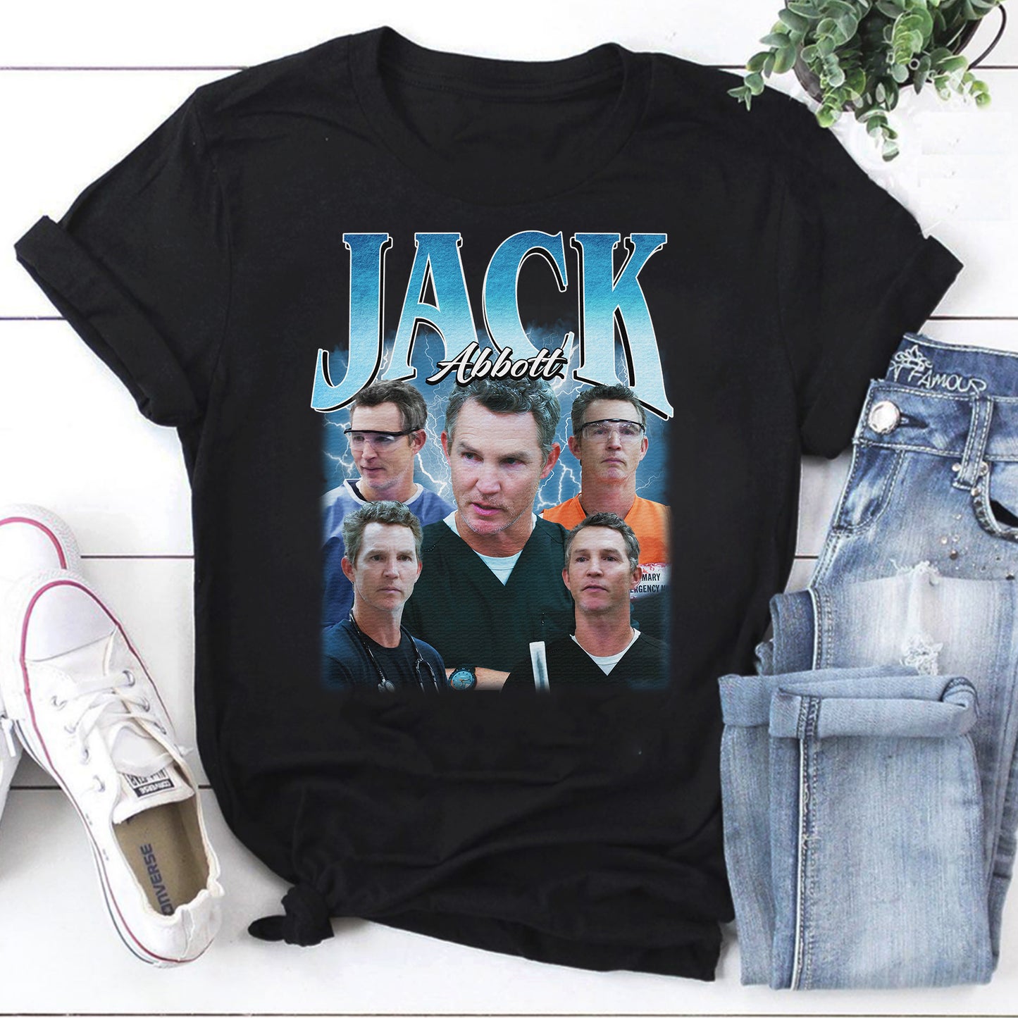 Jack Abbott Hoodie with Classic TV Character Collage Retro Style