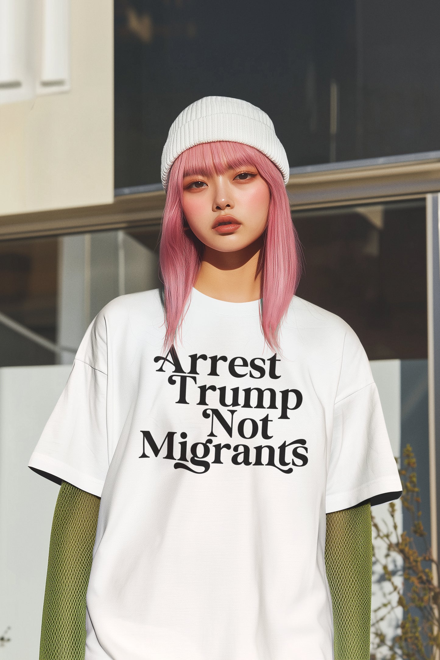 Arrest Trump Not Migrants Hoodie | Political Statement Sweatshirt
