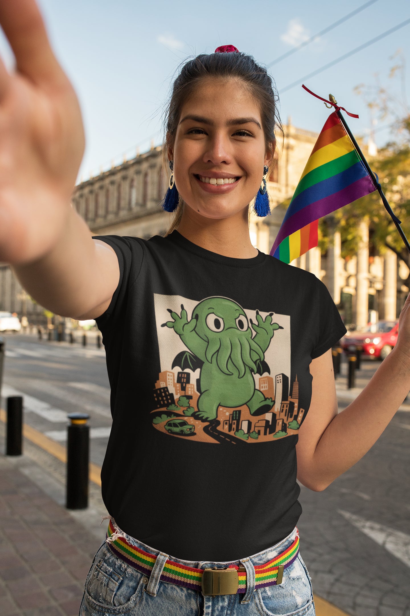 Cute Cthulhu Monster Graphic Tee - Funny Lovecraft Horror T-Shirt