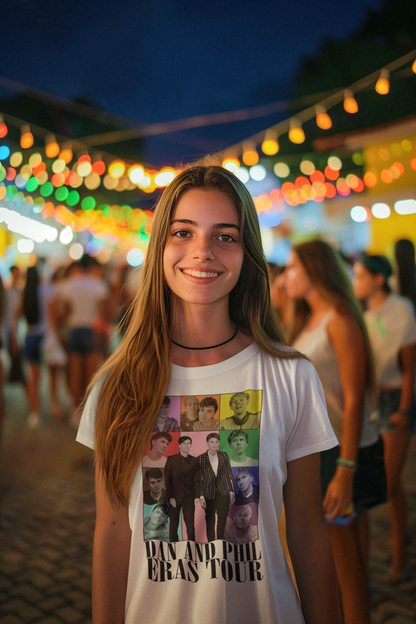 Dan and Phil Eras Tour T-Shirt Colorful Collage Fan Tee