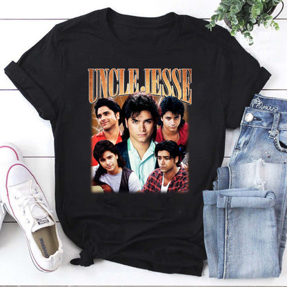 Vintage Uncle Jesse Full Cast Graphic Tee - Full House Fan Shirt