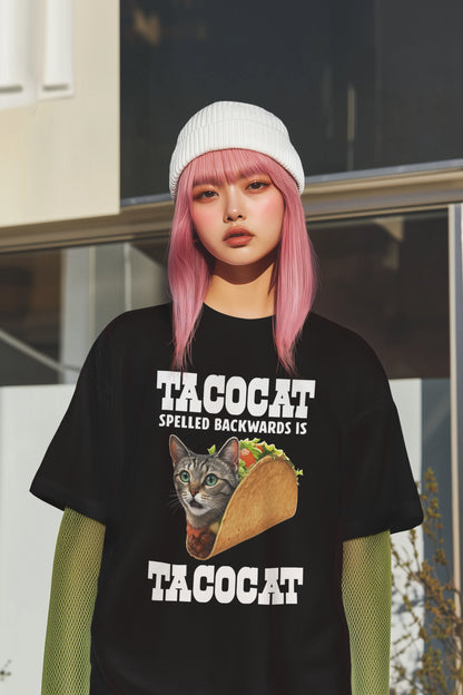 Tacocat Funny Cat Taco Shirt - Palindrome Cat Lover Tee