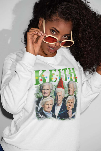 Keith Christmas Ugly Sweater Style Holiday T-Shirt Festive Funny Tee