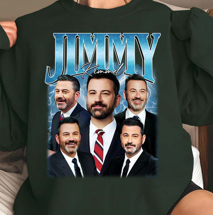 Jimmy Kimmel Faces Graphic Tee - Celebrity Talk Show Host T-Shirt