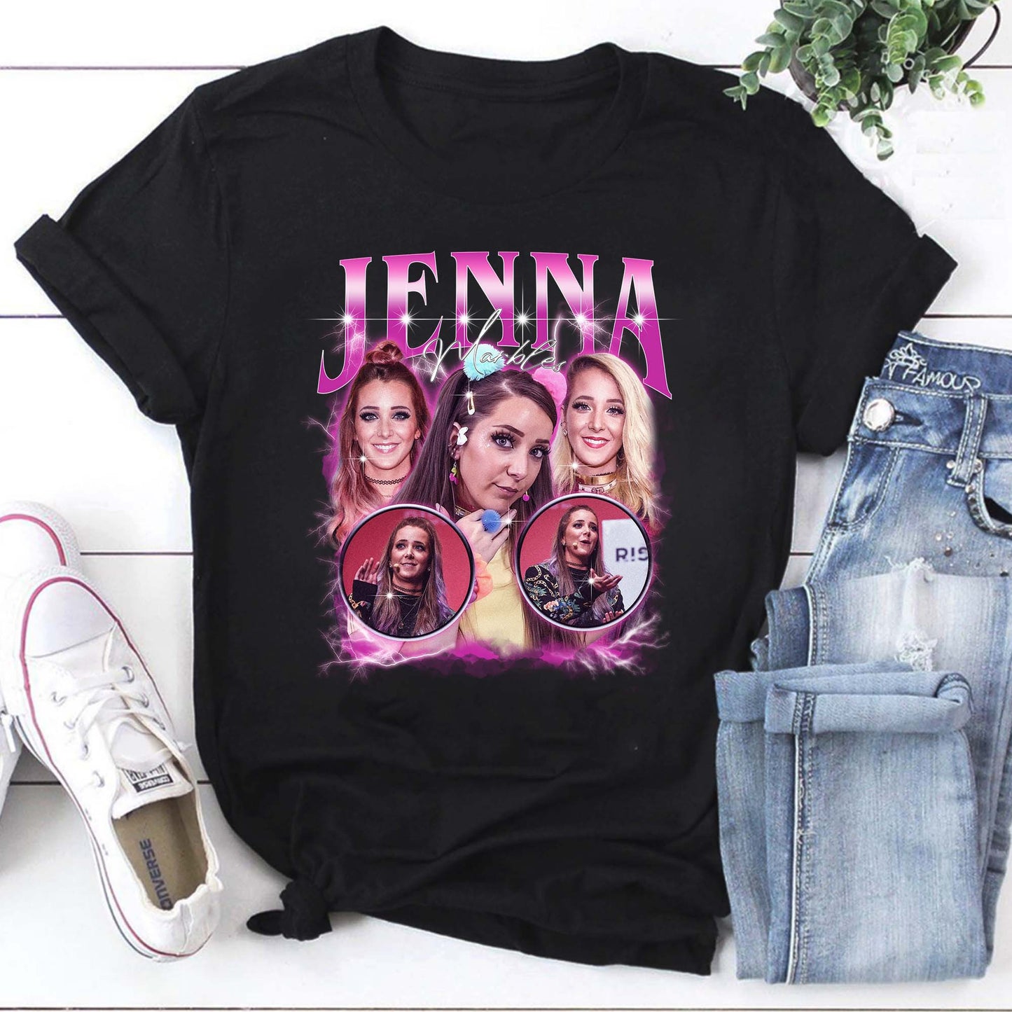 Jenna Marbles Collage Hoodie - Women's Cozy White Fandom Sweatshirt