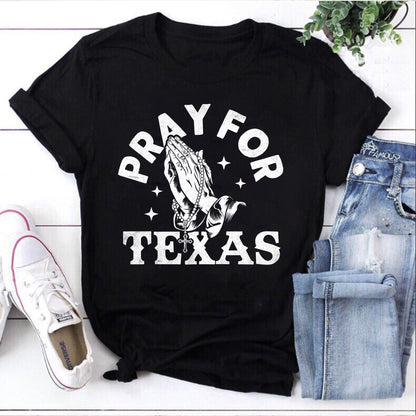 Pray for Texas T-Shirt - Faith, Prayer, and Rescue Design, Men’s Cotton Tee for Blessings and Support