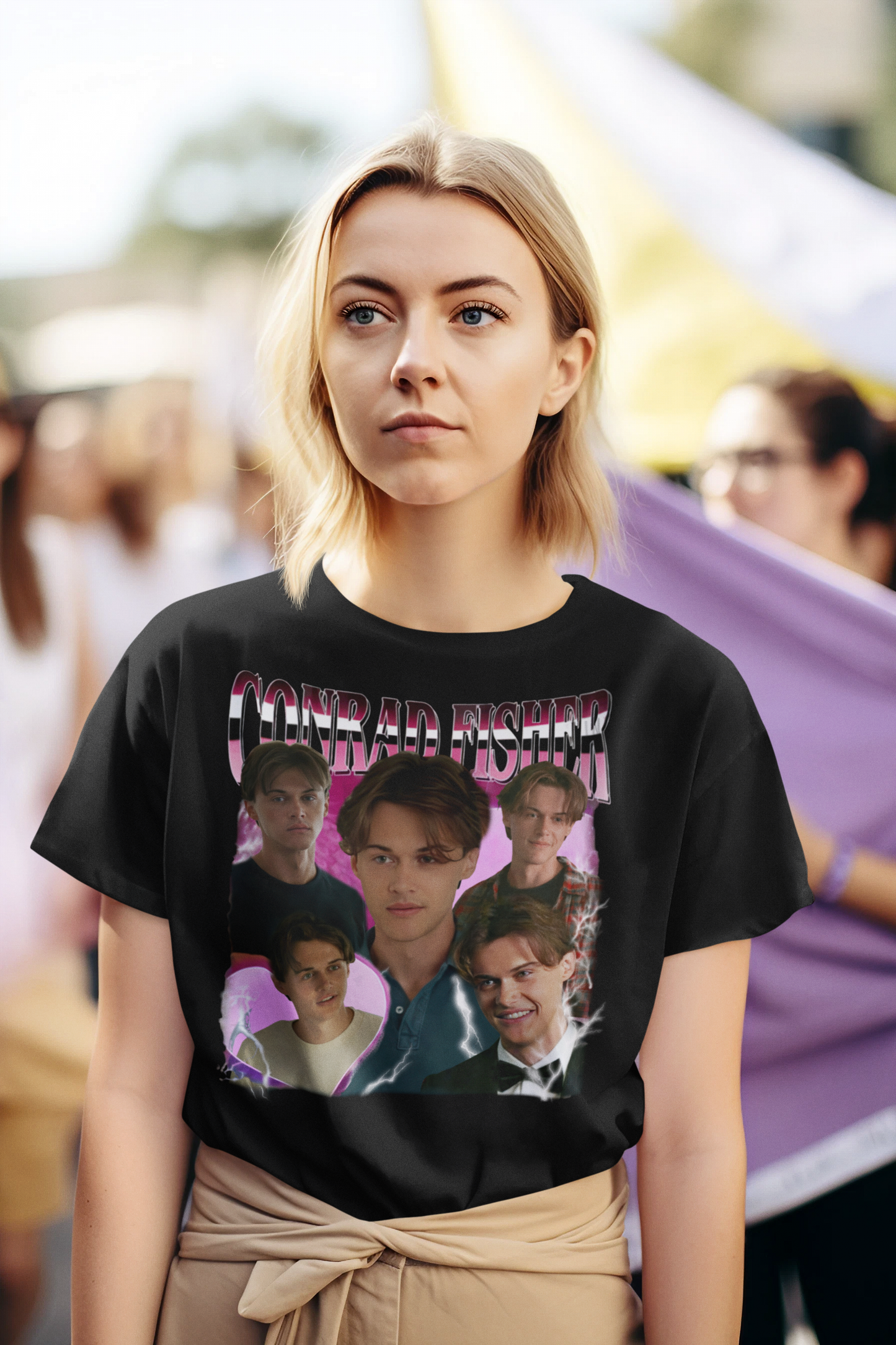 Conrad Fischer Retro Style T-Shirt - Grey & Pink Graphic Tee for Medical & Fan Enthusiasts