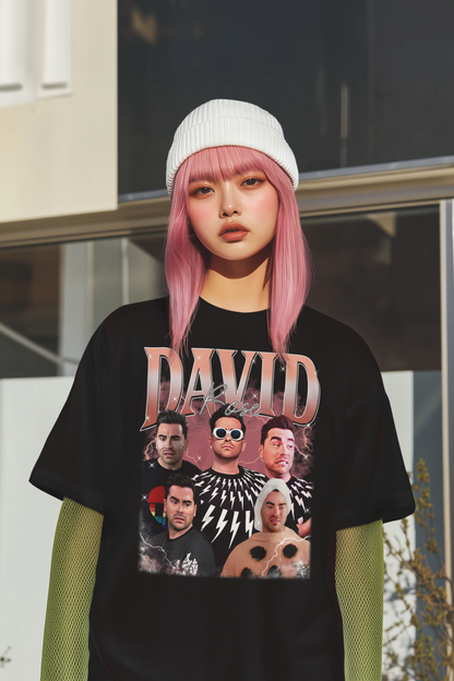 David Rose Schitt's Creek Collage T-Shirt - Funny TV Show Fan Tee