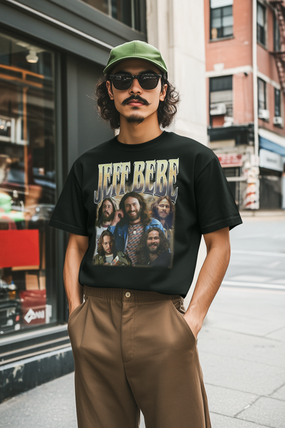Jeff BeBe Vintage Style Graphic T-Shirt Retro 70s Inspired Musician Tee