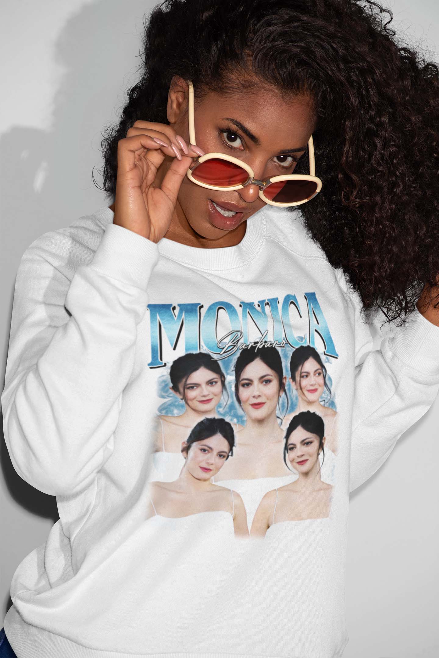 Monica Barbaro Portrait Graphic Tee - Vintage-Inspired Celebrity Fan Shirt