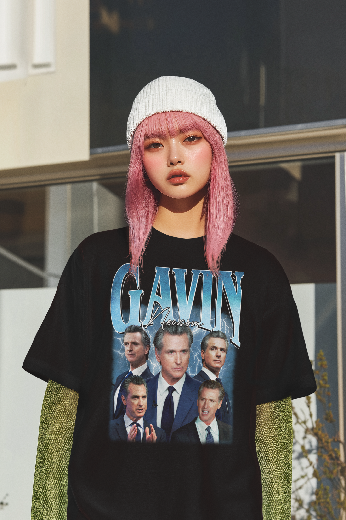 Gavin Newsom Political Graphic Tee – Bold Governor Portrait Shirt