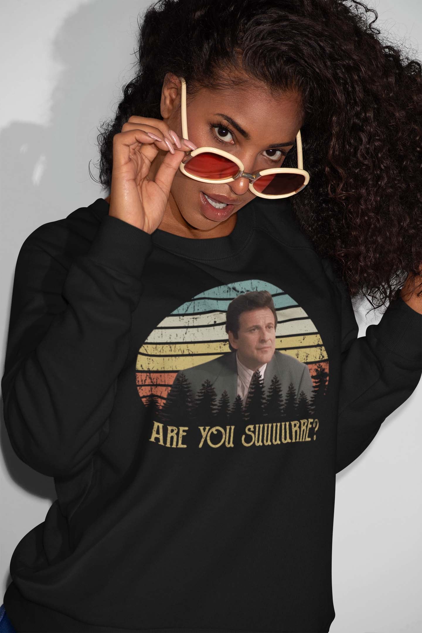 Are You Suuuurree? Vintage Blues Tan Pop Culture Graphic Tee