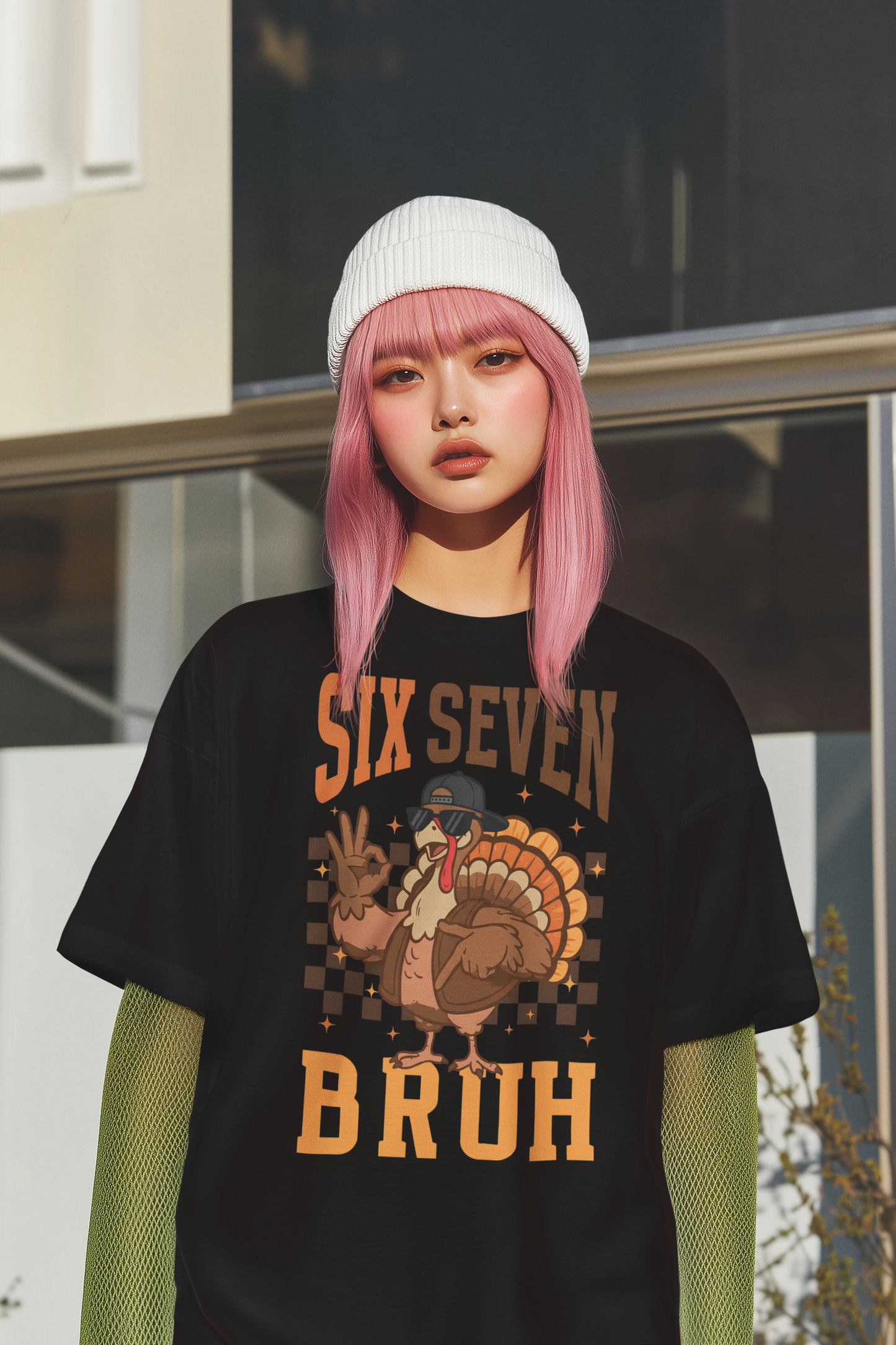 Funny Six Seven Bruh Turkey Thanksgiving T-Shirt