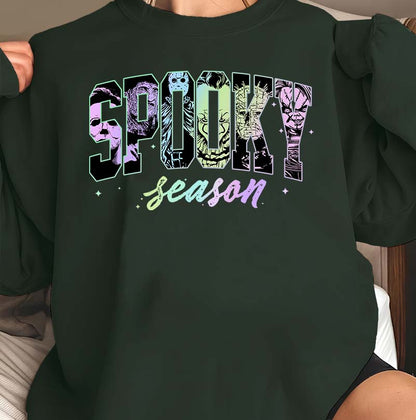 Spooky Season Halloween Shirt with Horror Icon Letters