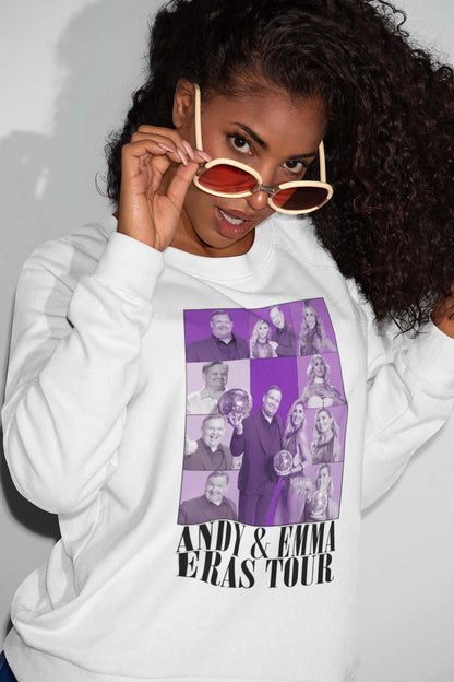 Andy & Emma Eras Tour Fan Shirt - Purple Collage Graphic Tee
