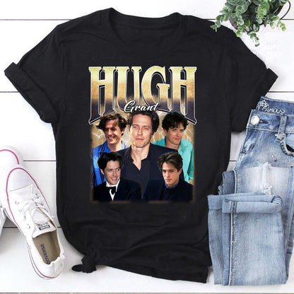 Hugh Grant Vintage Photo Collage Hoodie - Cozy Celebrity Retro Sweatshirt