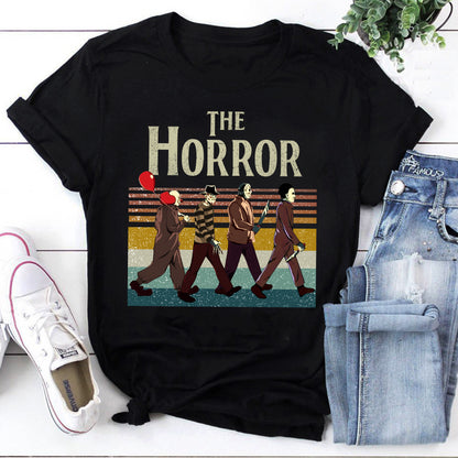 The Horror T-Shirt Vintage Style Classic Slasher Movie Icons Tee