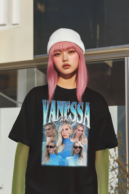 Vanessa Kirby Graphic Tee with Lightning Design - Celebrity Photo Collage Shirt