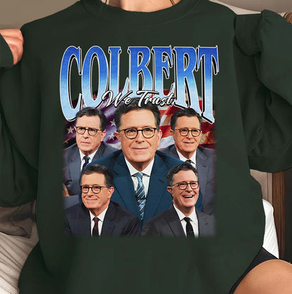 Colbert We Trust Shirt - Stephen Colbert Face Collage Tee