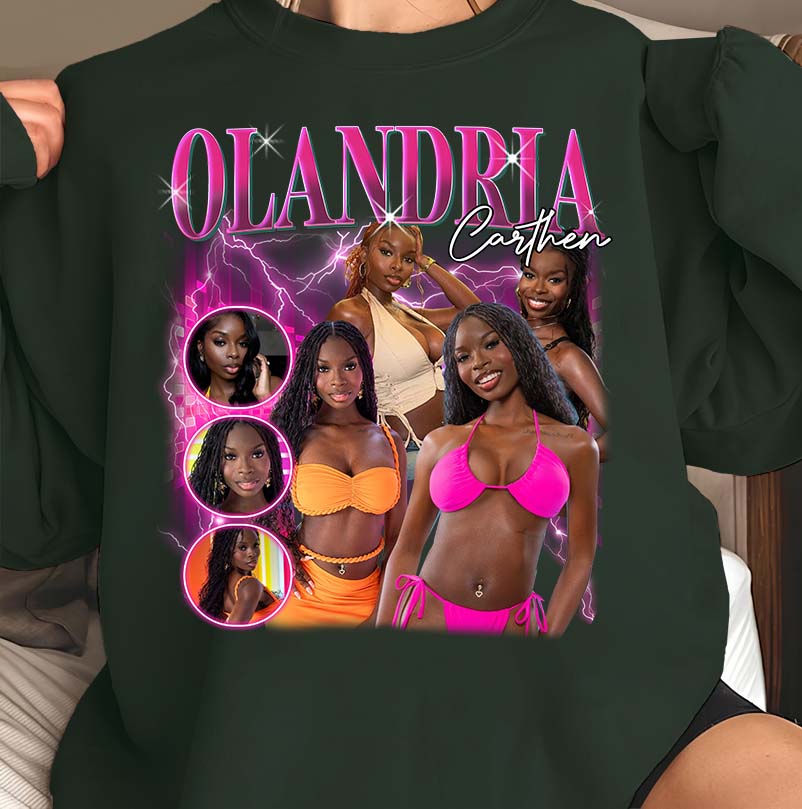 Olandria Carthen Custom Photo Collage T-Shirt - Personalized Graphic Tee