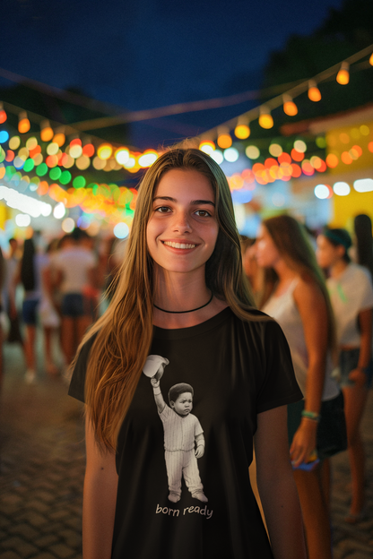 Born Ready Cute Baby Baseball Player Graphic Tee