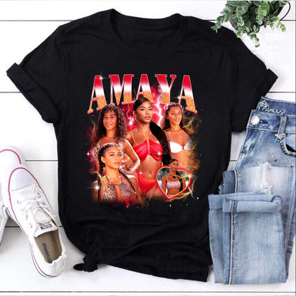 Amaya Personalized Photo Collage T-Shirt - Custom Name Graphic Tee