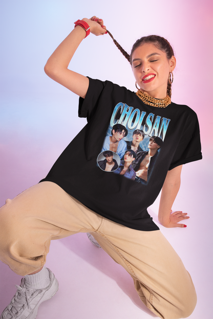 Choi San Kpop Star Graphic Tee | Trendy Fan Shirt with Lightning Design