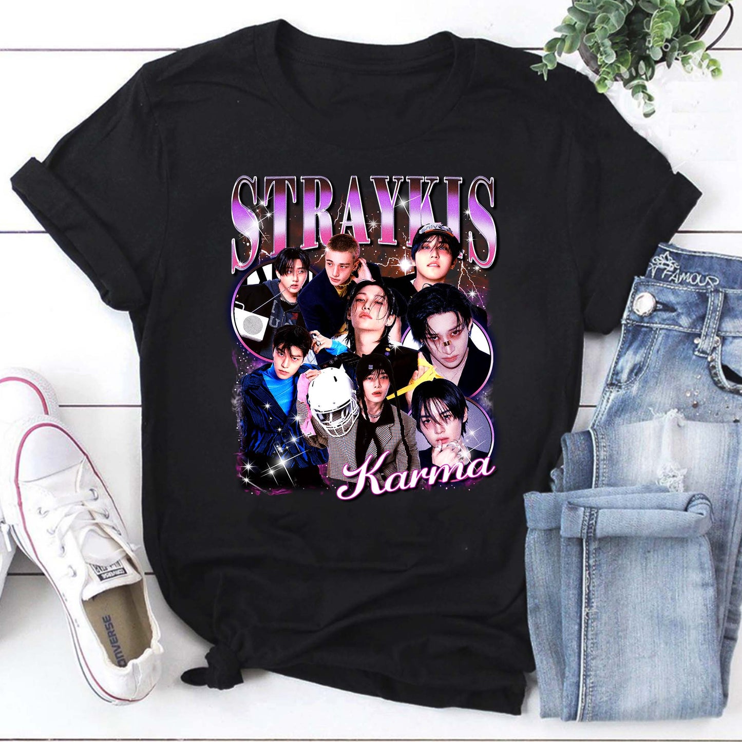 Stray Kids Karma Graphic Hoodie - Soft White K-Pop Fan Sweatshirt