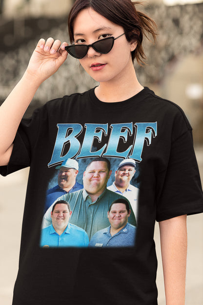 Beef Vintage Style Graphic T-Shirt with Multiple Portraits