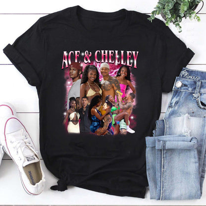 Ace & Chelley Retro Style Hoodie with Collage Graphic