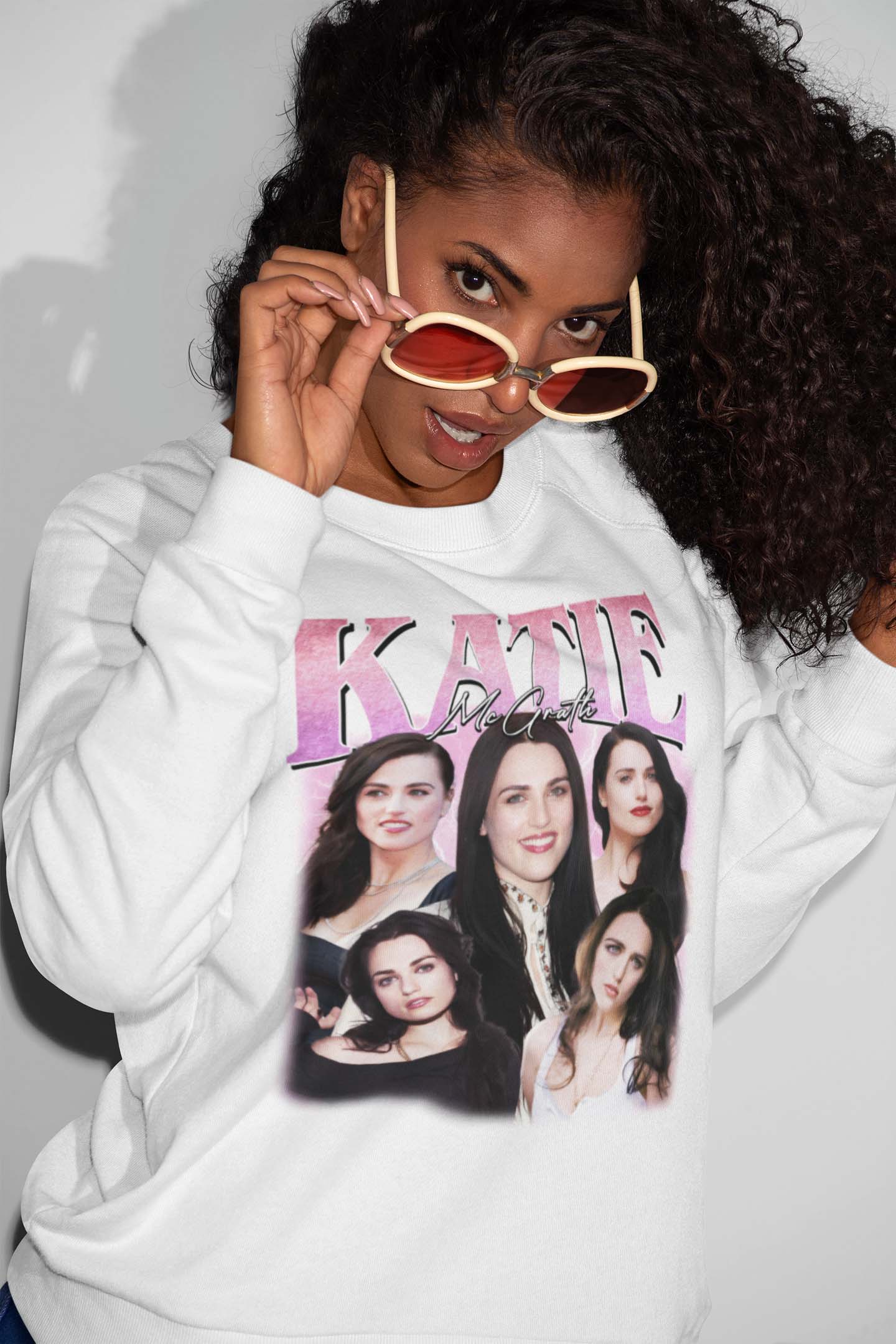 Katie McGrath Vintage Style Collage T-Shirt – Retro Fan Art Tee