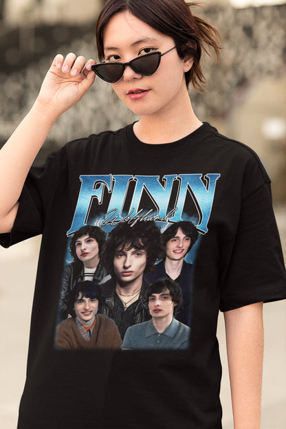 Finn Wolfhard Photo Collage Graphic T-Shirt Cool Fan Tee