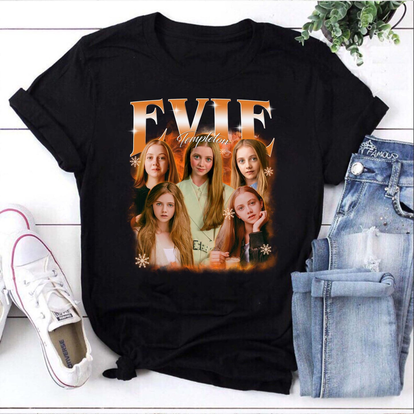 Evie Templeton Vintage Style Graphic Tee - Retro Women Portraits Shirt
